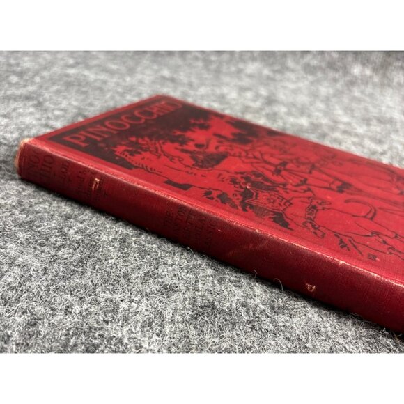 Pinocchio The Story Of A Marionette Hardcover Book Red Illustration Vtg - Picture 8 of 9